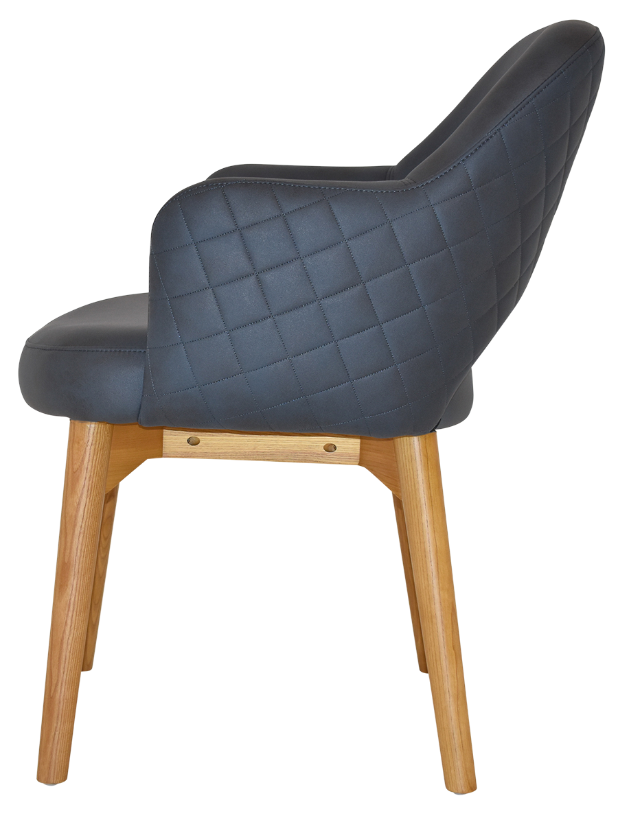 EZ Albury Solid Timber Oak Stained Upholstered Hospitality Dining Armchair