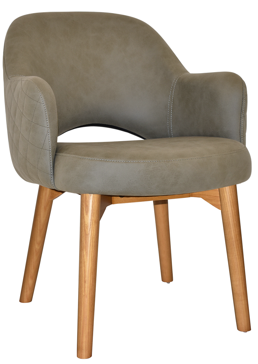 EZ Albury Solid Timber Oak Stained Upholstered Hospitality Dining Armchair