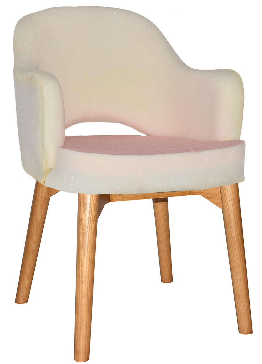 EZ Albury Solid Timber Oak Stained Upholstered Hospitality Dining Armchair