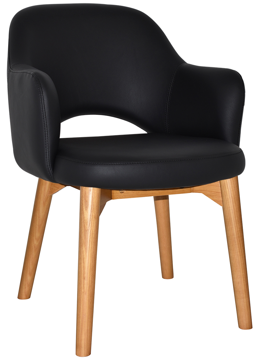 EZ Albury Solid Timber Oak Stained Upholstered Hospitality Dining Armchair