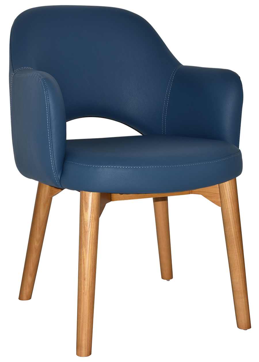 EZ Albury Solid Timber Oak Stained Upholstered Hospitality Dining Armchair