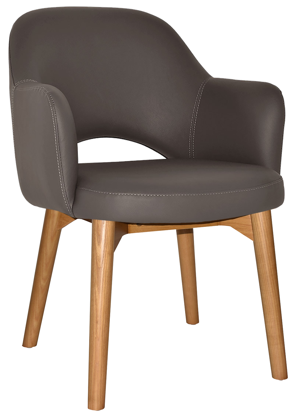 EZ Albury Solid Timber Oak Stained Upholstered Hospitality Dining Armchair