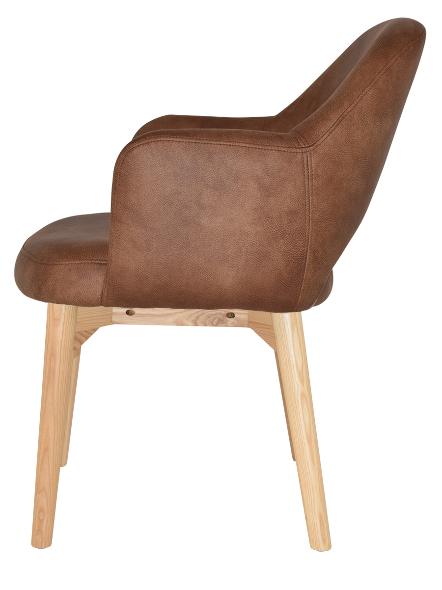 EZ Albury Solid Timber Natural Stained Upholstered Hospitality Dining Armchair