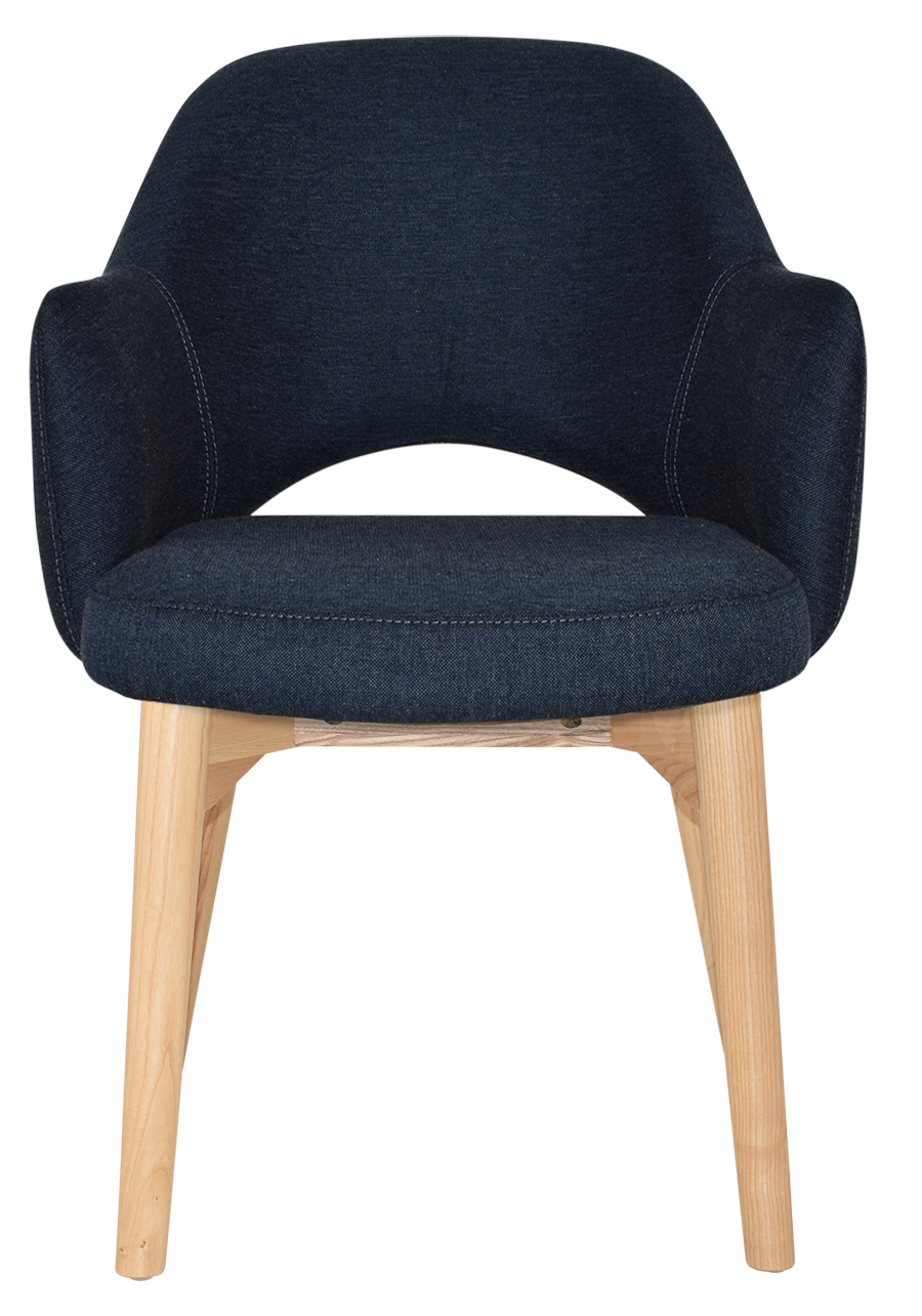 EZ Albury Solid Timber Natural Stained Upholstered Hospitality Dining Armchair