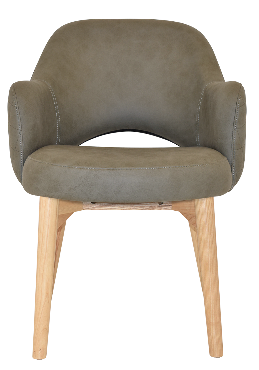 EZ Albury Solid Timber Natural Stained Upholstered Hospitality Dining Armchair