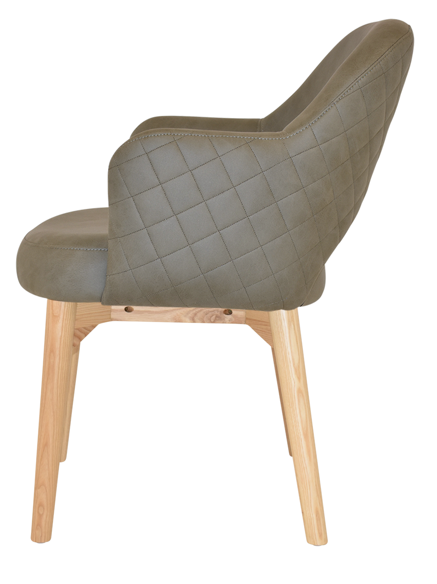 EZ Albury Solid Timber Natural Stained Upholstered Hospitality Dining Armchair