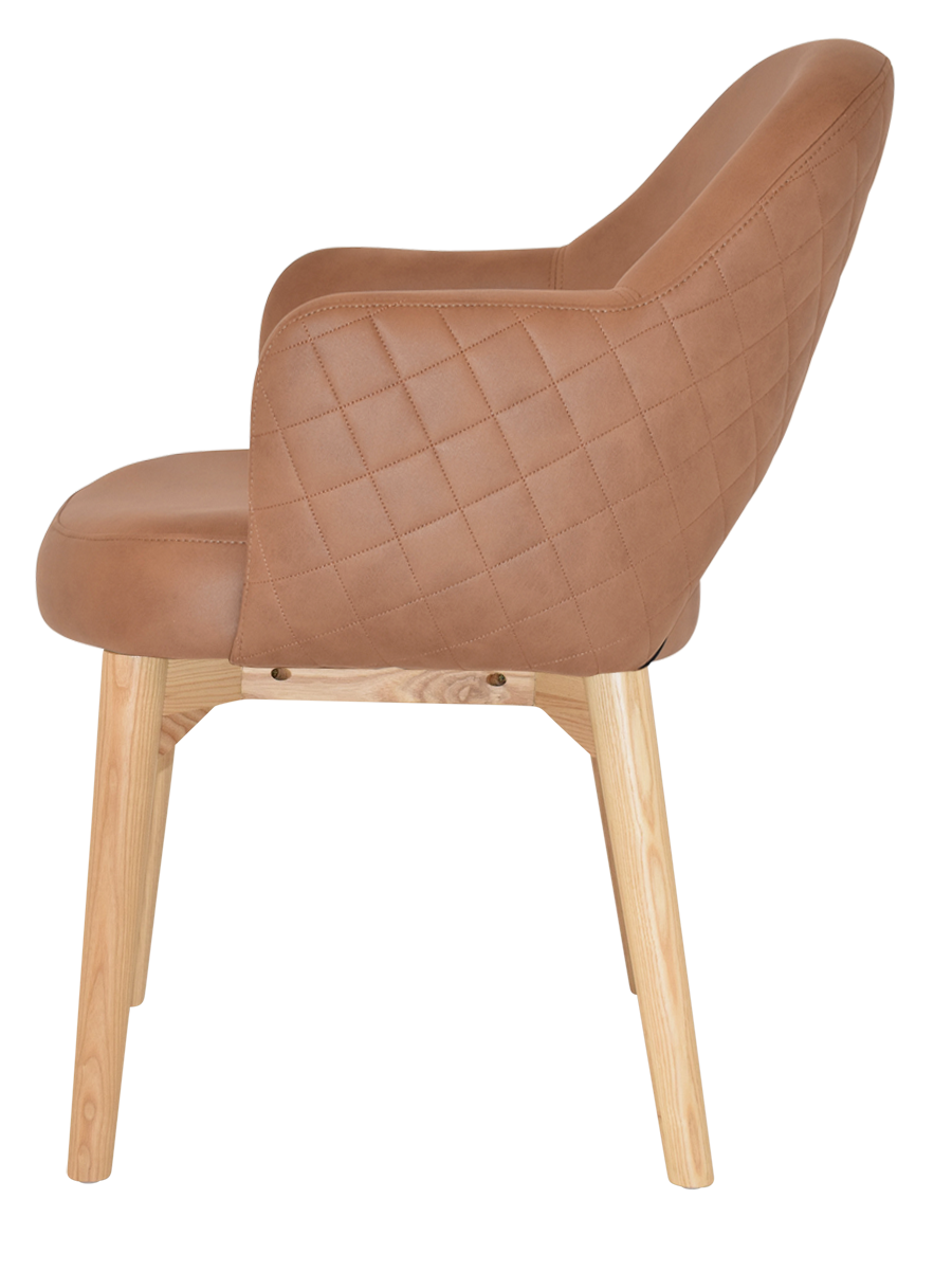 EZ Albury Solid Timber Natural Stained Upholstered Hospitality Dining Armchair