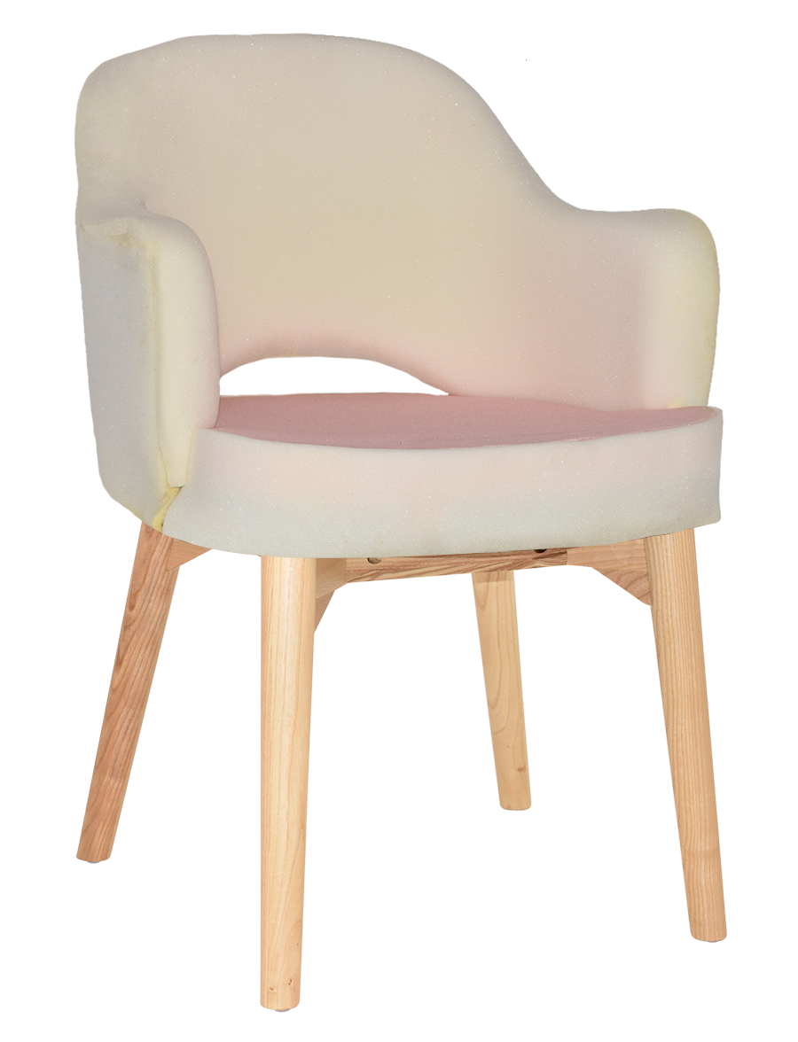 EZ Albury Solid Timber Natural Stained Upholstered Hospitality Dining Armchair