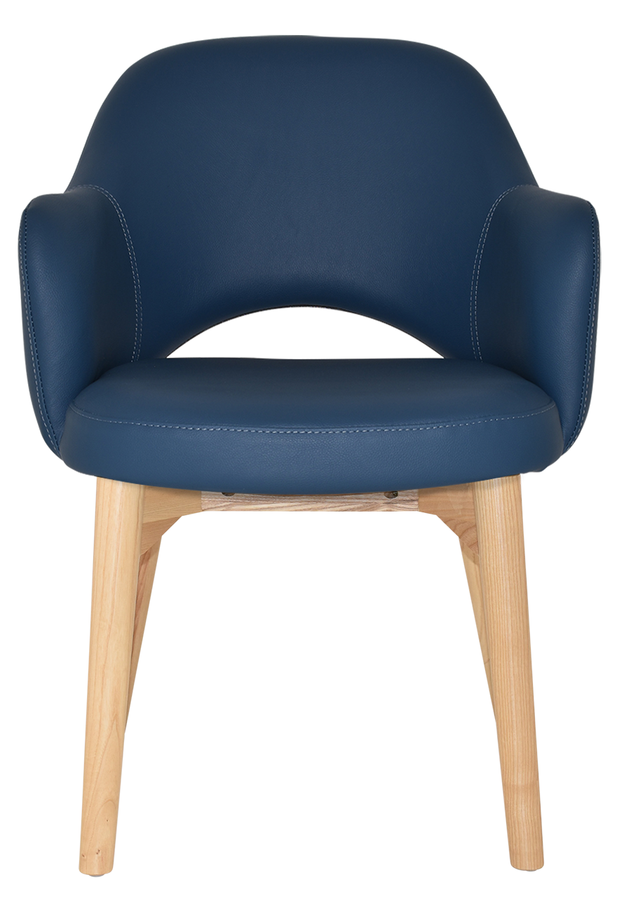 EZ Albury Solid Timber Natural Stained Upholstered Hospitality Dining Armchair