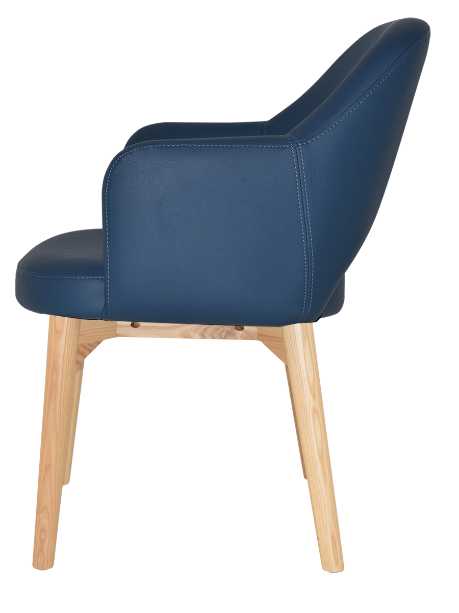 EZ Albury Solid Timber Natural Stained Upholstered Hospitality Dining Armchair