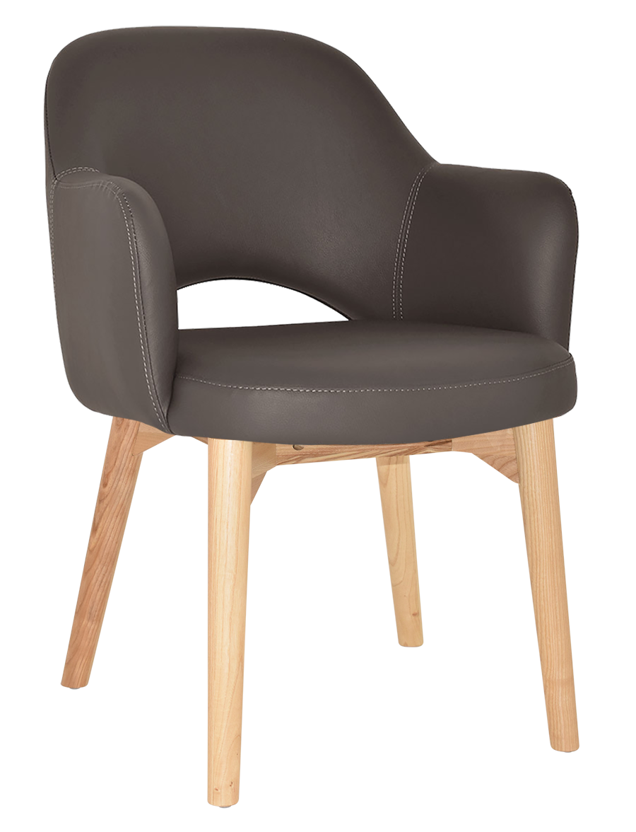 EZ Albury Solid Timber Natural Stained Upholstered Hospitality Dining Armchair