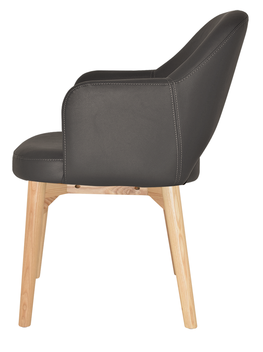 EZ Albury Solid Timber Natural Stained Upholstered Hospitality Dining Armchair