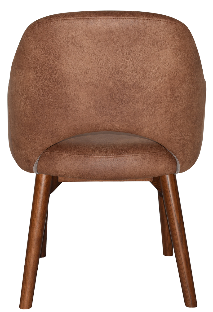 EZ Albury Solid Timber Walnut Stained Upholstered Hospitality Dining Armchair