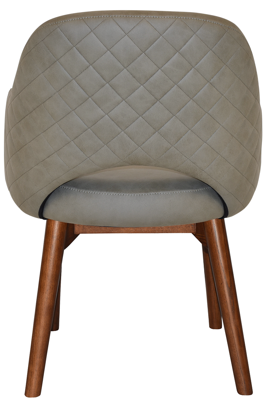 EZ Albury Solid Timber Walnut Stained Upholstered Hospitality Dining Armchair