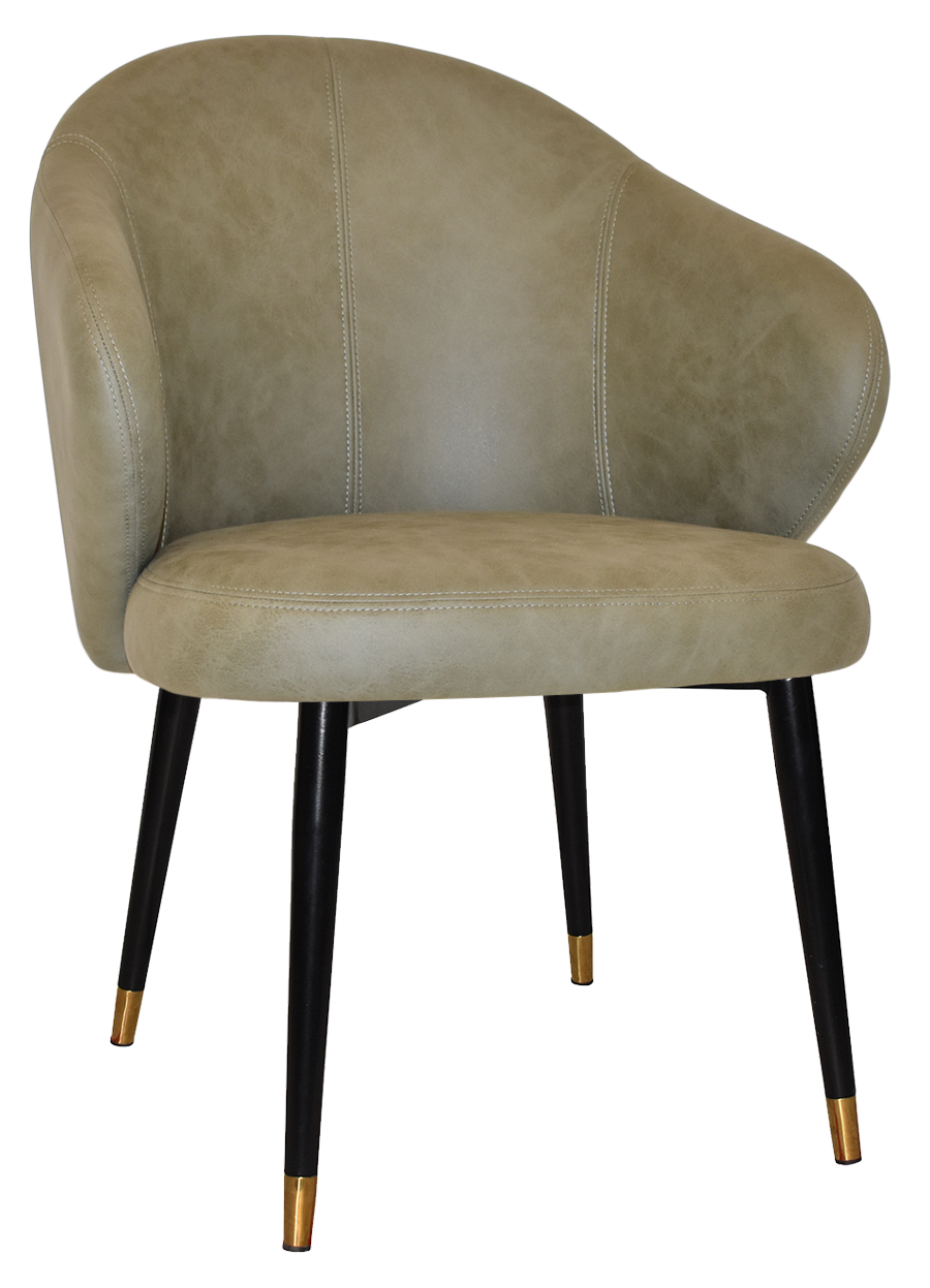 EZ ARM CHAIR HUGO METAL (SLIM) BLACK BRASS + PELLE NAVY