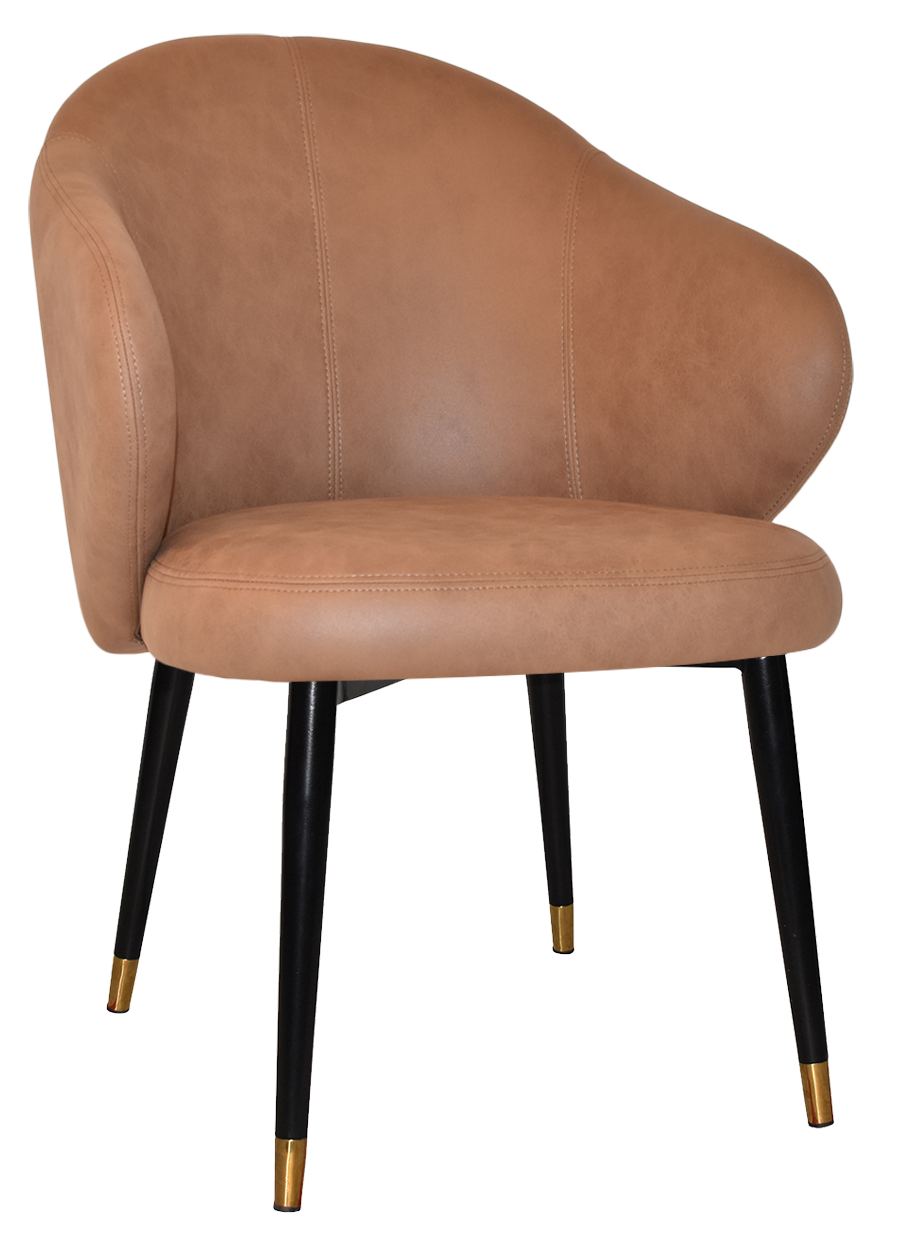 EZ ARM CHAIR HUGO METAL (SLIM) BLACK BRASS + PELLE NAVY