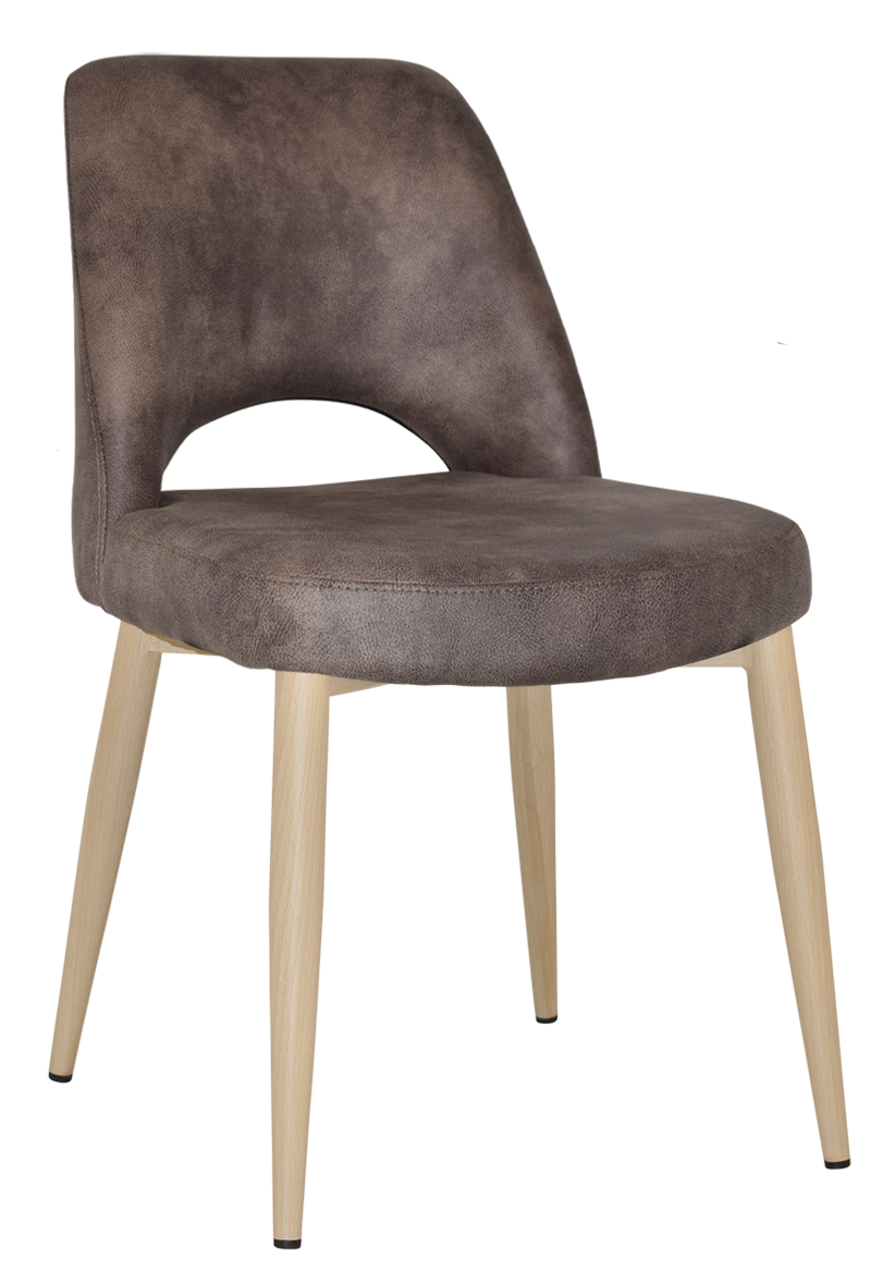 EZ Albury Birch Stained Metal Leg Upholstered Hospitality Dining Chair