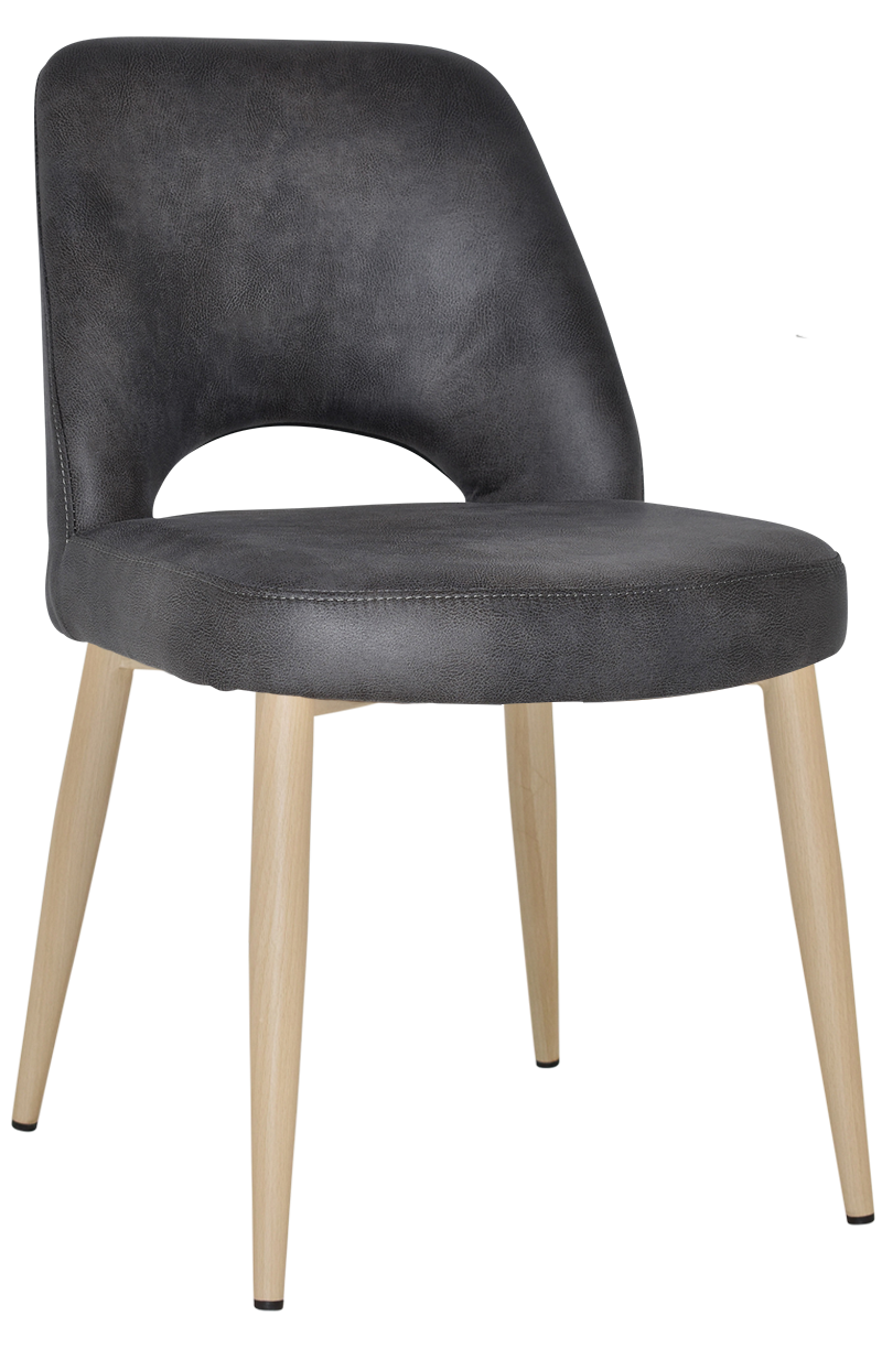 EZ Albury Birch Stained Metal Leg Upholstered Hospitality Dining Chair