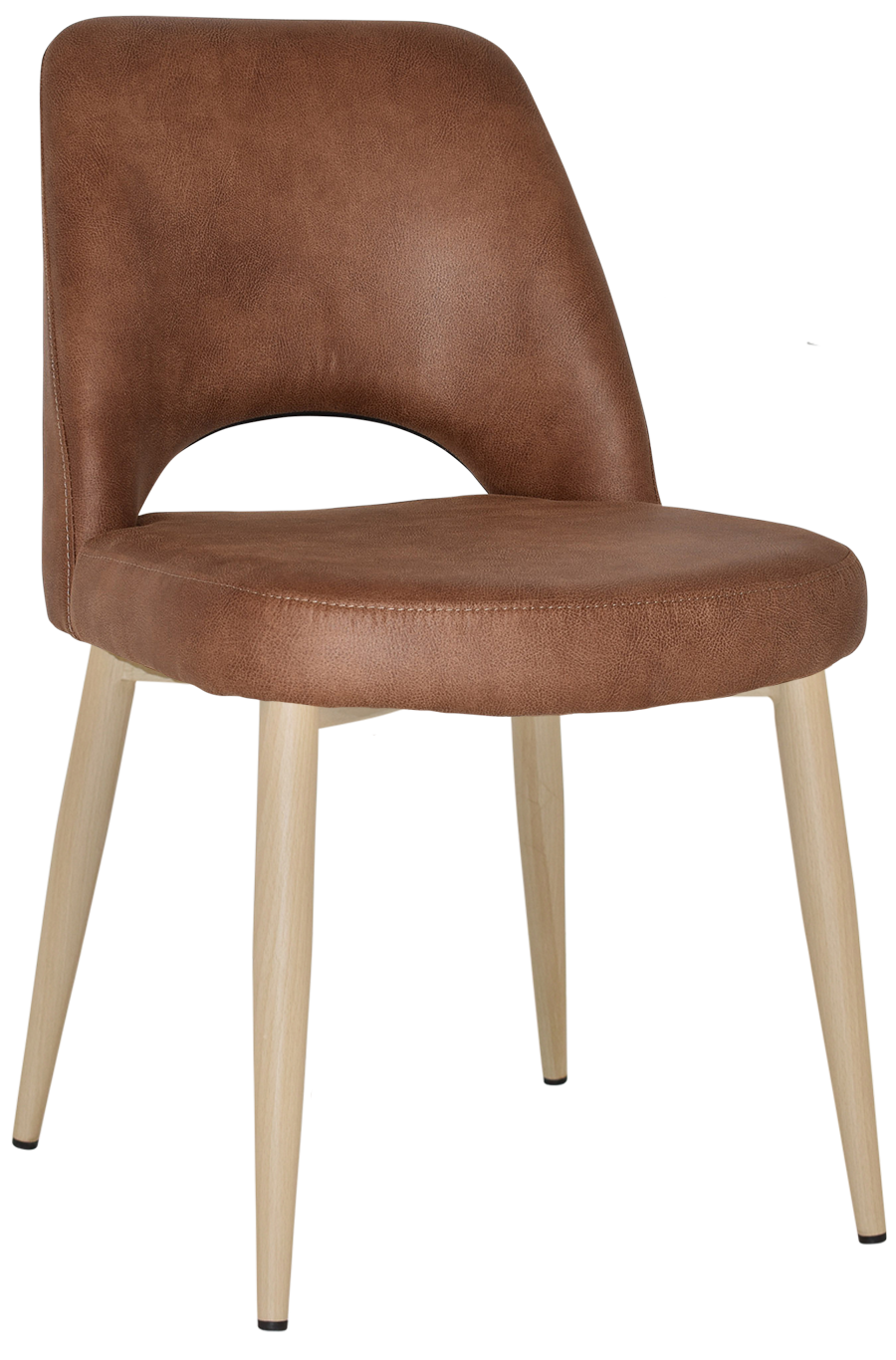EZ Albury Birch Stained Metal Leg Upholstered Hospitality Dining Chair