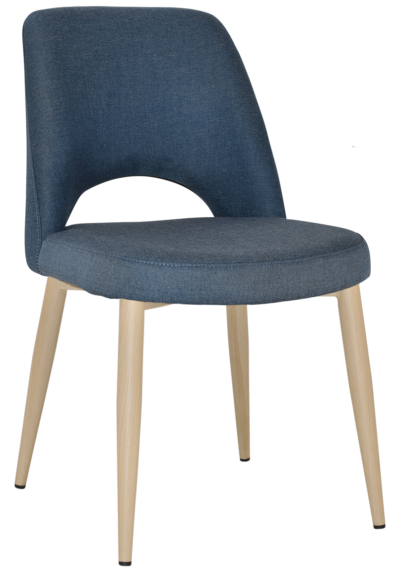 EZ Albury Birch Stained Metal Leg Upholstered Hospitality Dining Chair