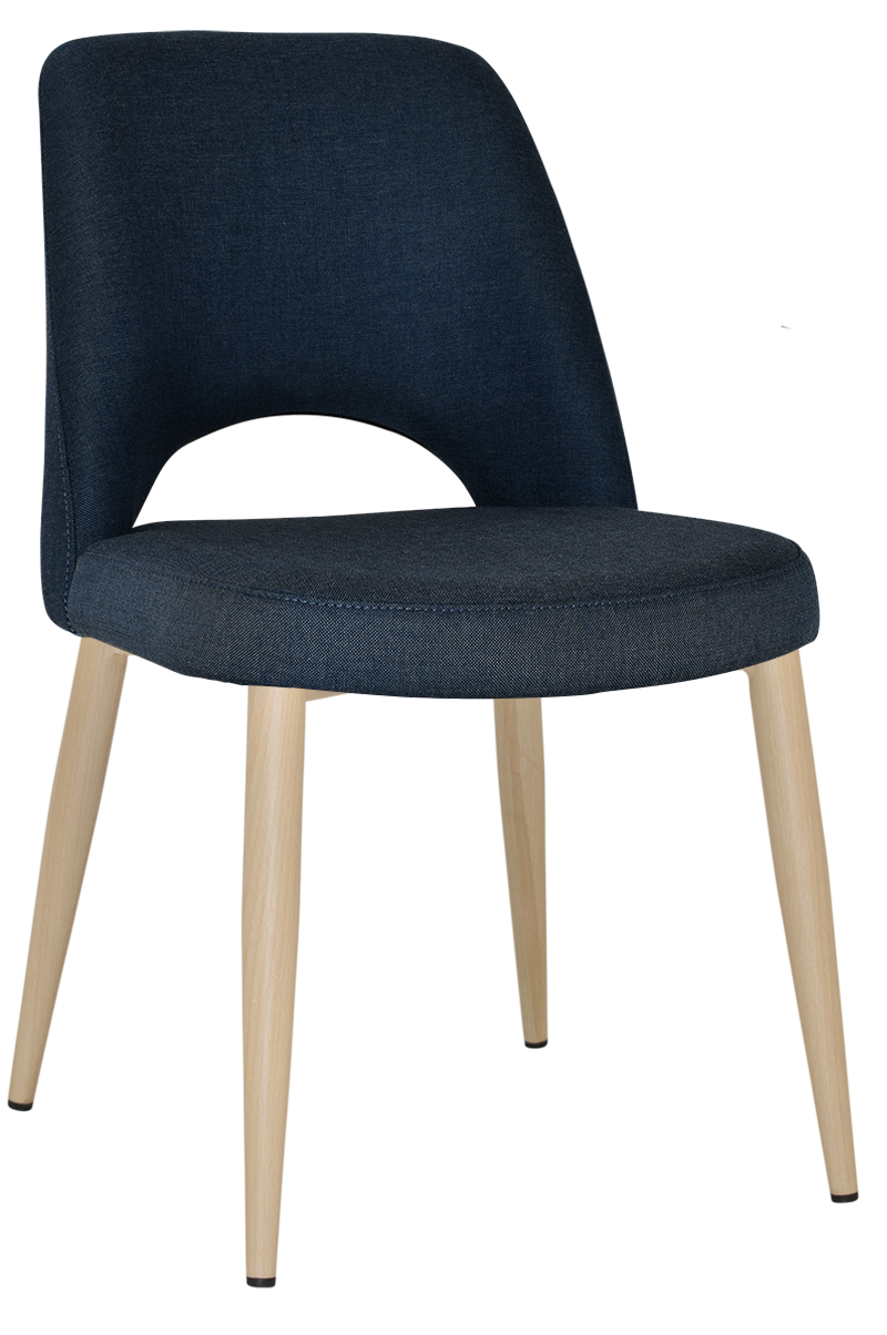 EZ Albury Birch Stained Metal Leg Upholstered Hospitality Dining Chair