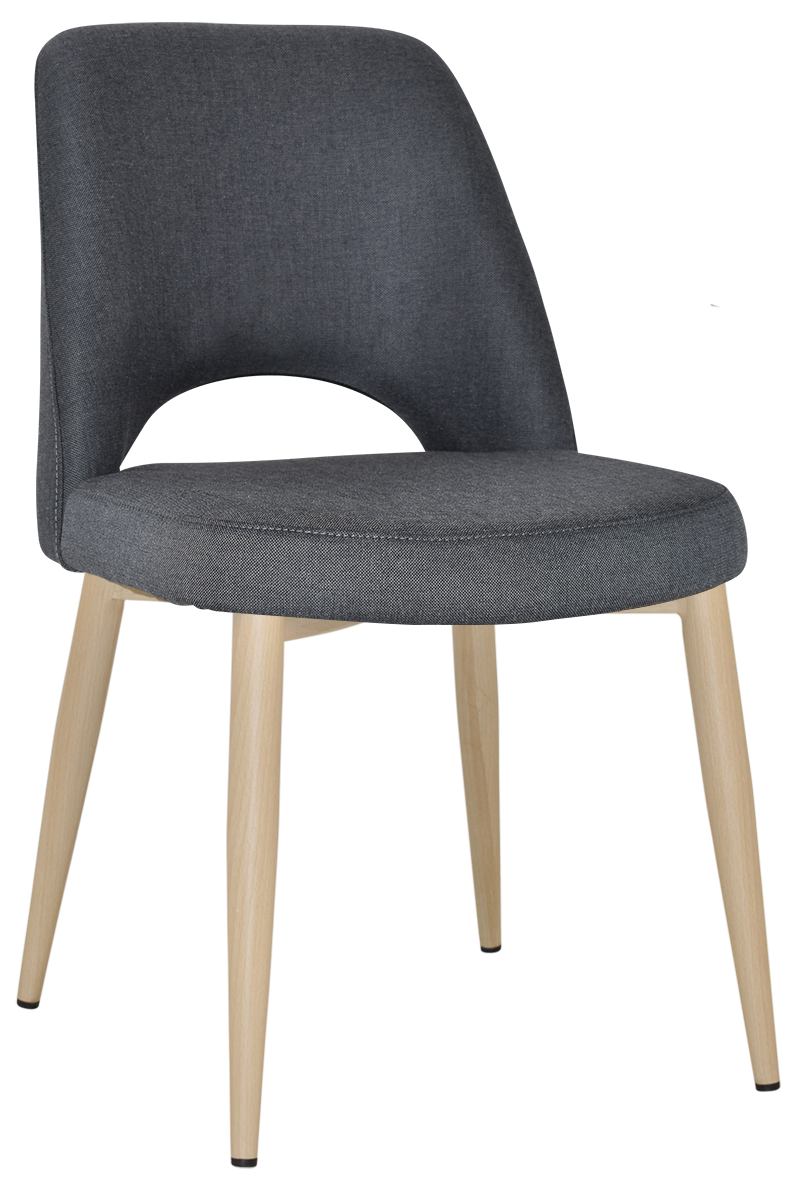EZ Albury Birch Stained Metal Leg Upholstered Hospitality Dining Chair