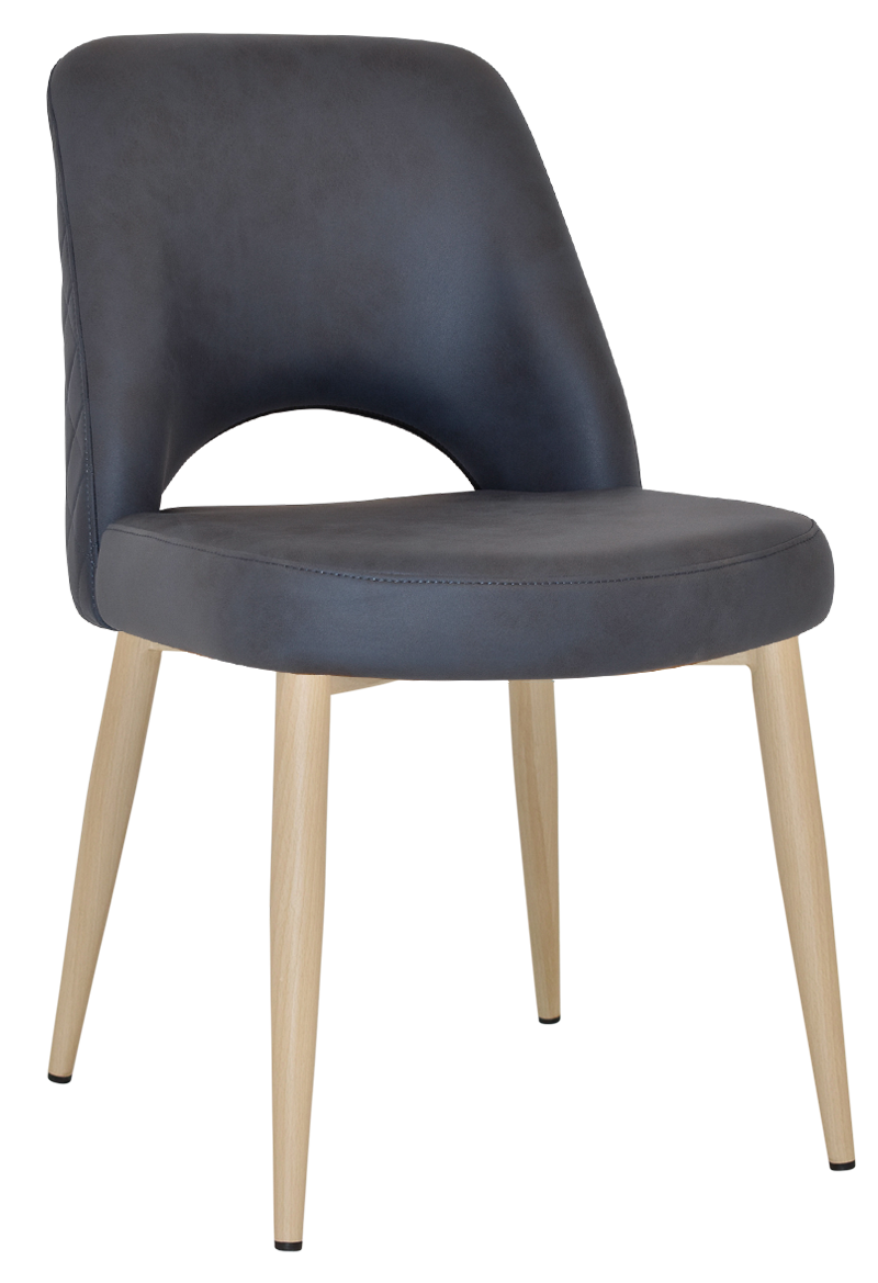 EZ Albury Birch Stained Metal Leg Upholstered Hospitality Dining Chair