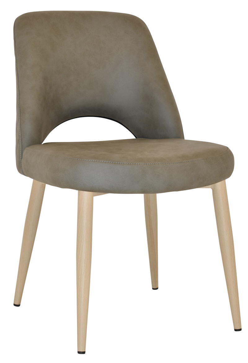 EZ Albury Birch Stained Metal Leg Upholstered Hospitality Dining Chair