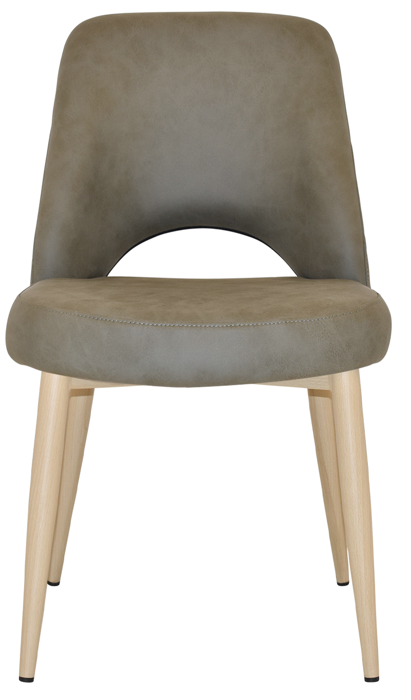 EZ Albury Birch Stained Metal Leg Upholstered Hospitality Dining Chair