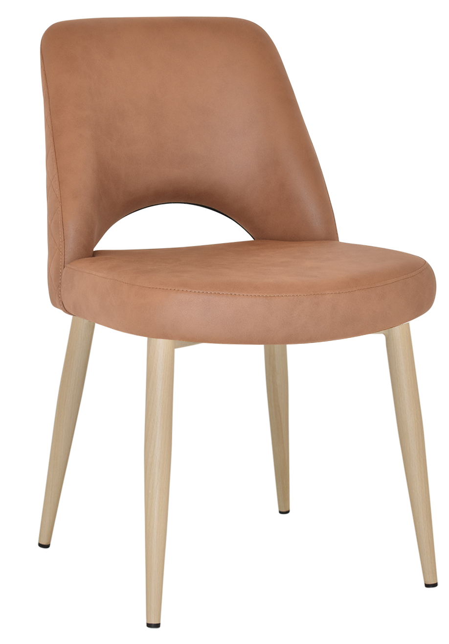 EZ Albury Birch Stained Metal Leg Upholstered Hospitality Dining Chair