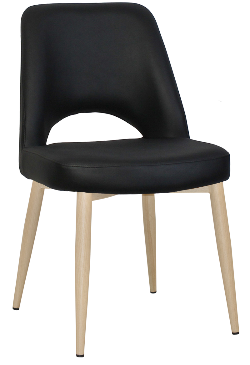 EZ Albury Birch Stained Metal Leg Upholstered Hospitality Dining Chair