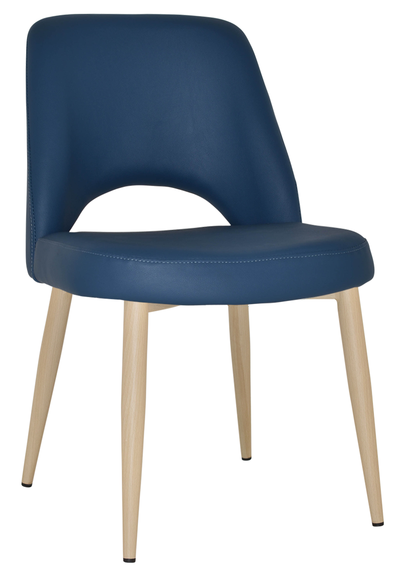 EZ Albury Birch Stained Metal Leg Upholstered Hospitality Dining Chair