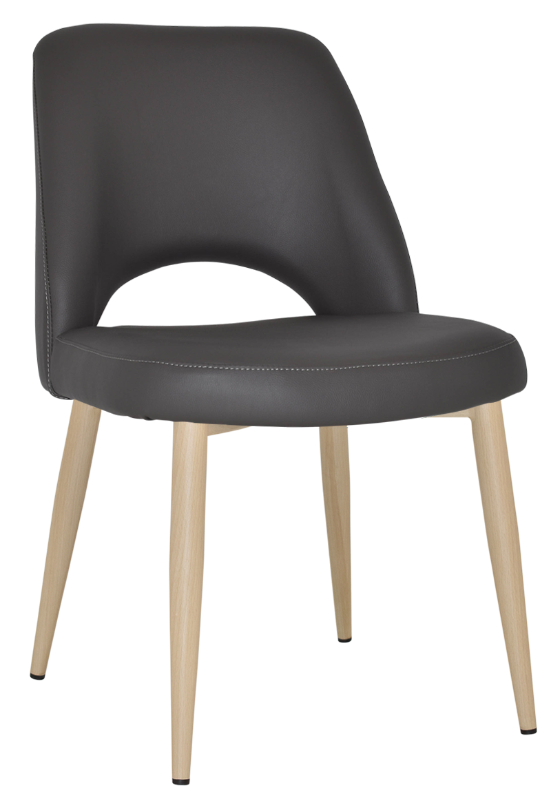 EZ Albury Birch Stained Metal Leg Upholstered Hospitality Dining Chair