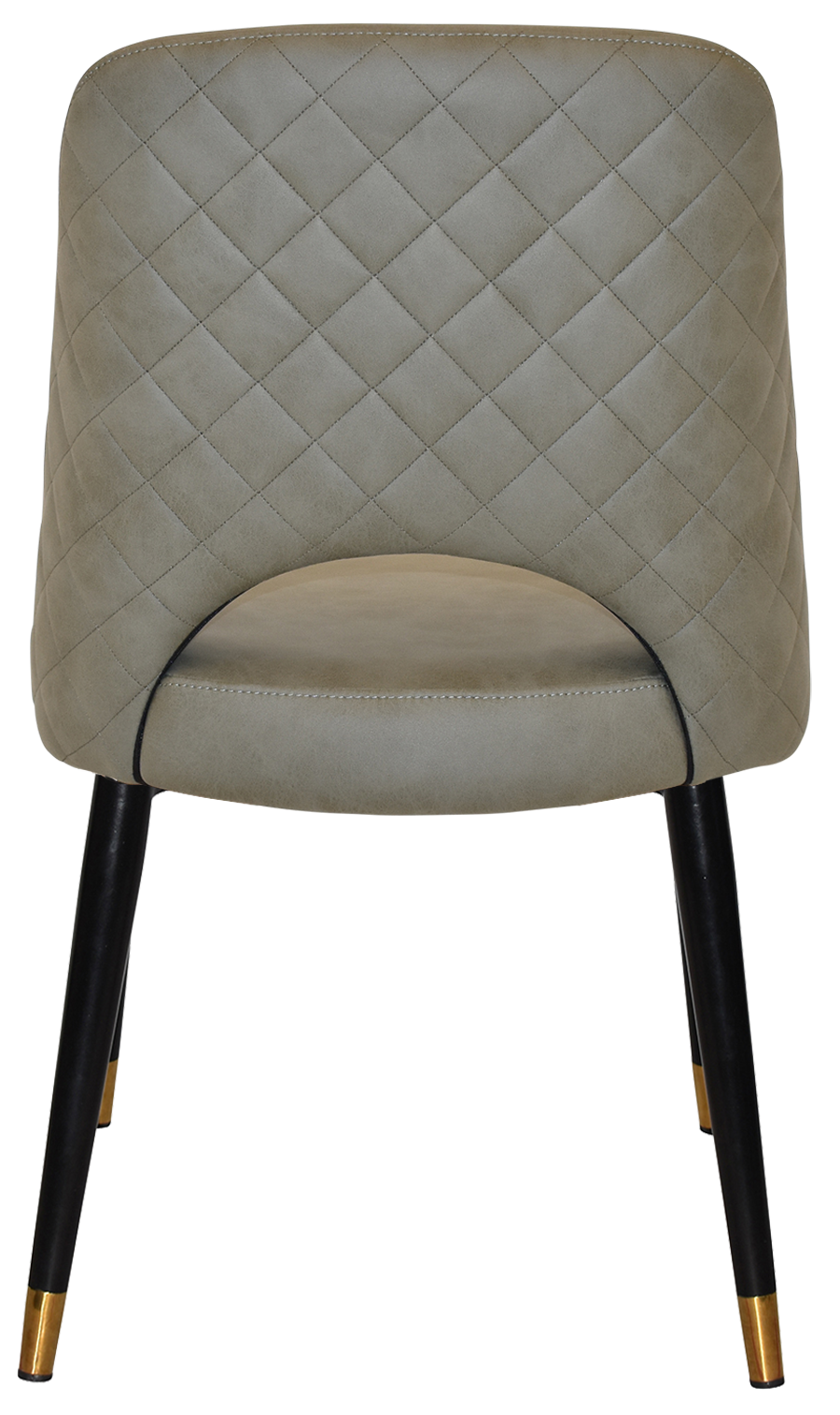EZ Albury Black Stainless Steel Brass Top Leg Upholstered Hospitality Dining Chair
