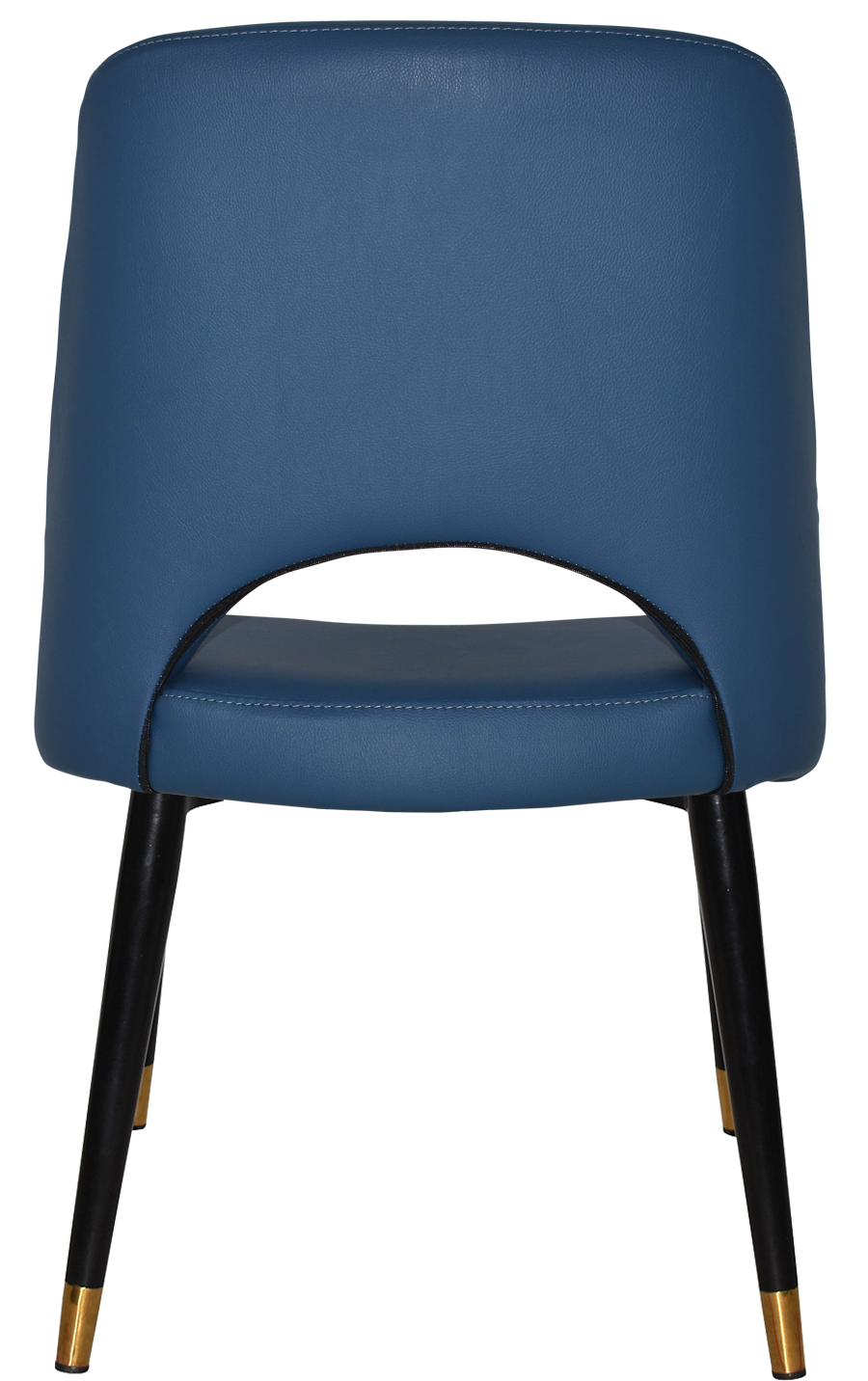 EZ Albury Black Stainless Steel Brass Top Leg Upholstered Hospitality Dining Chair