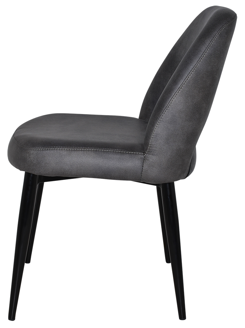 EZ Albury Black Metal Leg Upholstered Hospitality Dining Chair