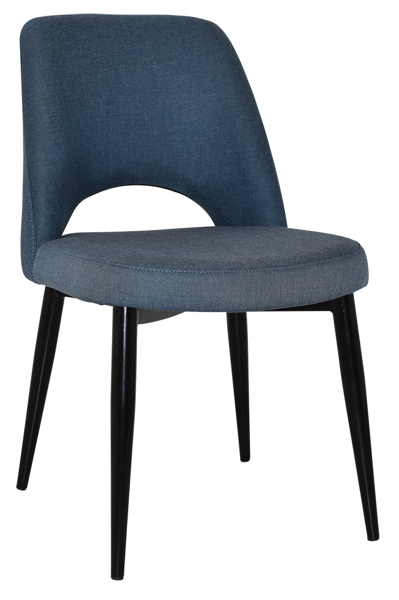 EZ Albury Black Metal Leg Upholstered Hospitality Dining Chair