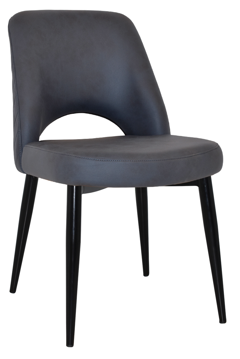 EZ Albury Black Metal Leg Upholstered Hospitality Dining Chair