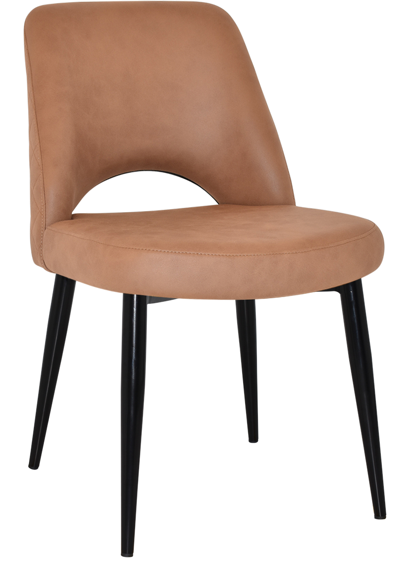 EZ Albury Black Metal Leg Upholstered Hospitality Dining Chair