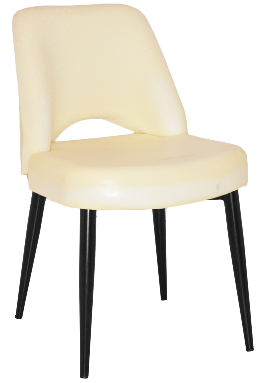 EZ Albury Black Metal Leg Upholstered Hospitality Dining Chair