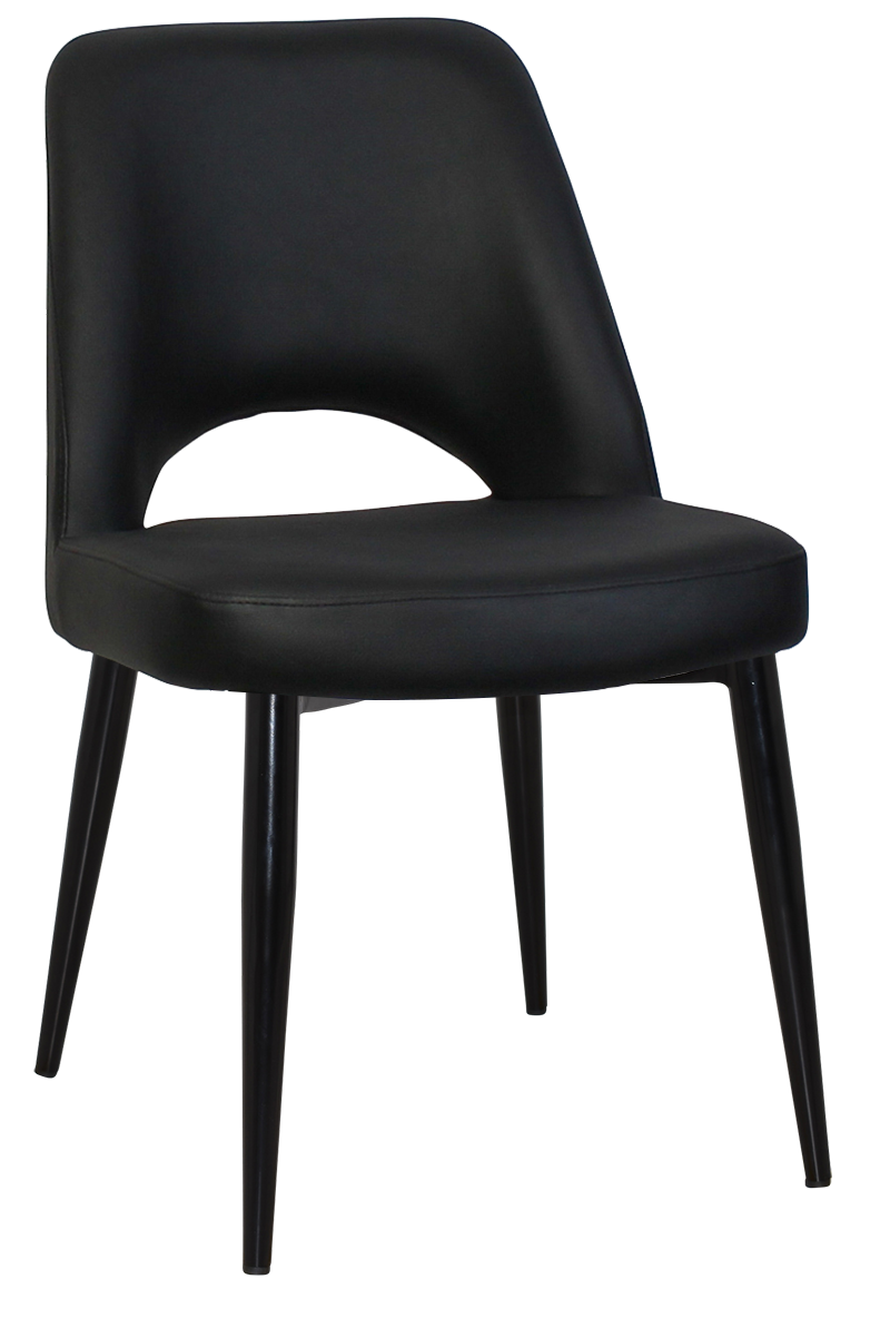 EZ Albury Black Metal Leg Upholstered Hospitality Dining Chair