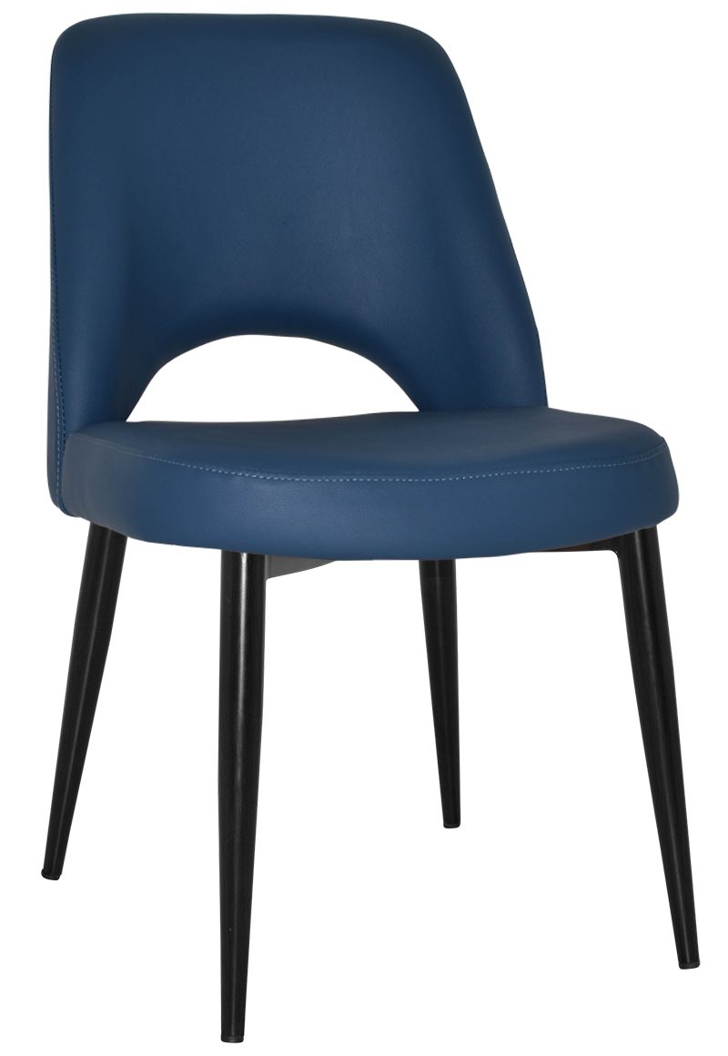 EZ Albury Black Metal Leg Upholstered Hospitality Dining Chair