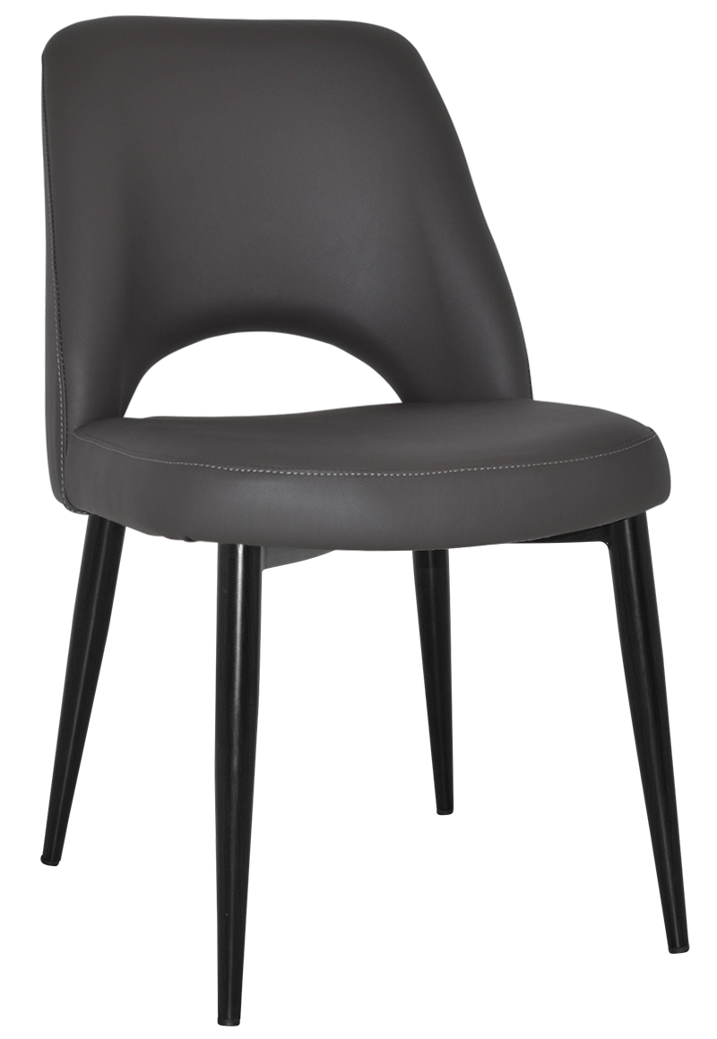 EZ Albury Black Metal Leg Upholstered Hospitality Dining Chair