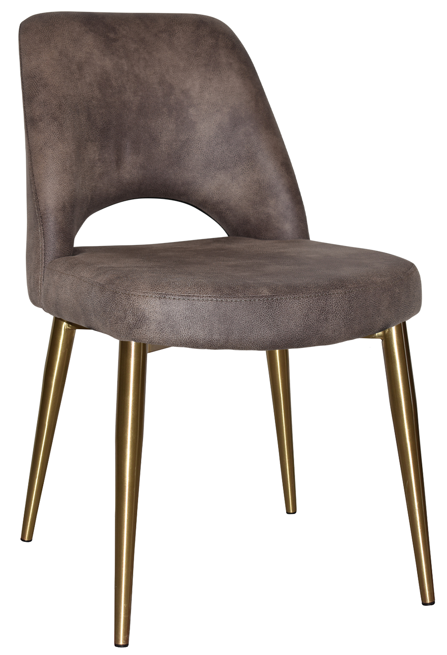 EZ Albury Brass Colour Stainless Steel Leg Upholstered Hospitality Dining Chair