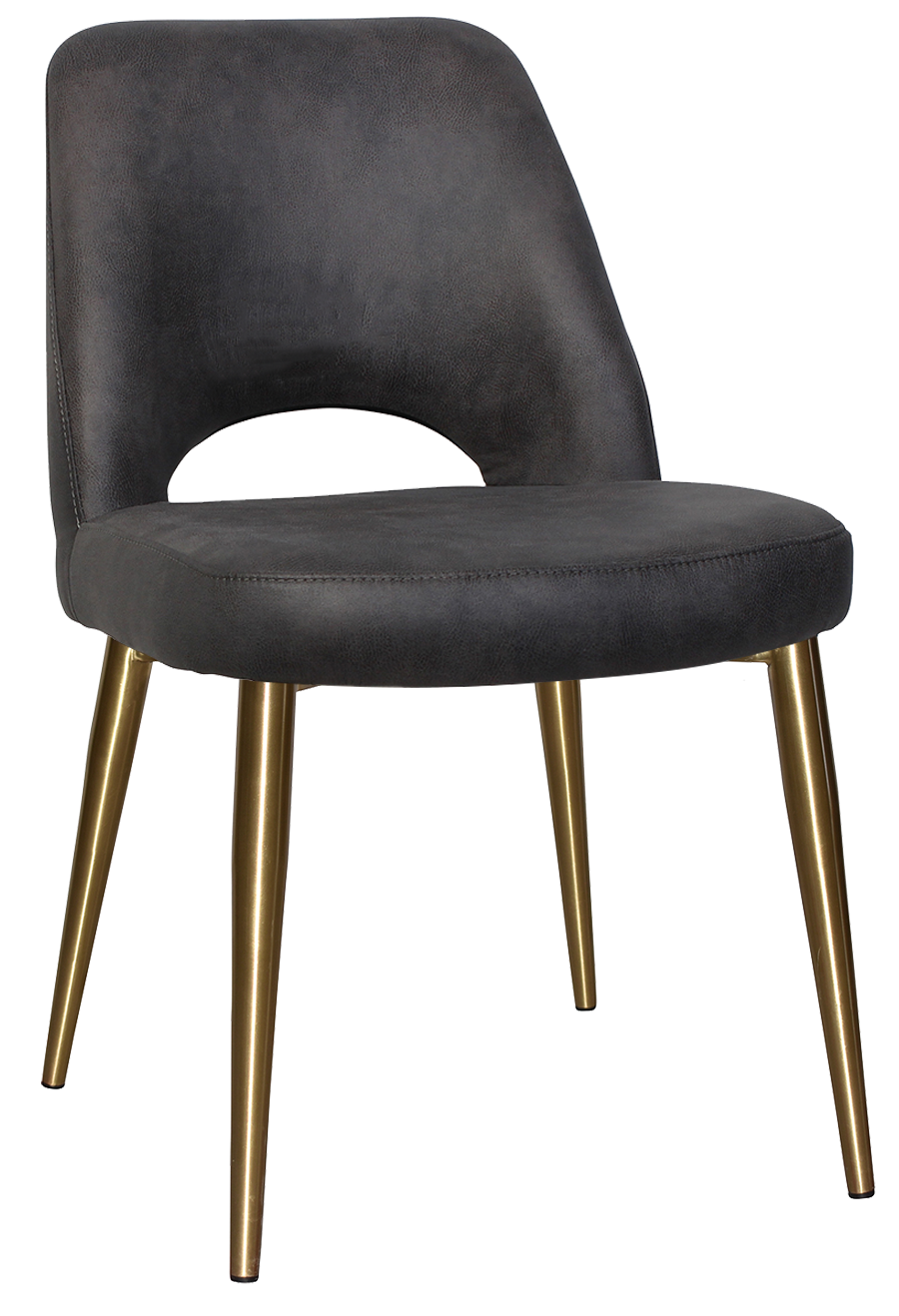 EZ Albury Brass Colour Stainless Steel Leg Upholstered Hospitality Dining Chair