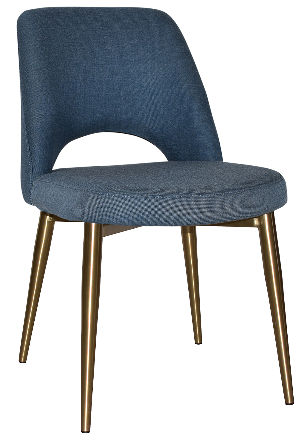 EZ Albury Brass Colour Stainless Steel Leg Upholstered Hospitality Dining Chair