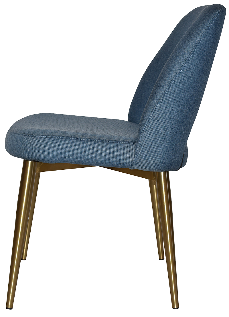 EZ Albury Brass Colour Stainless Steel Leg Upholstered Hospitality Dining Chair