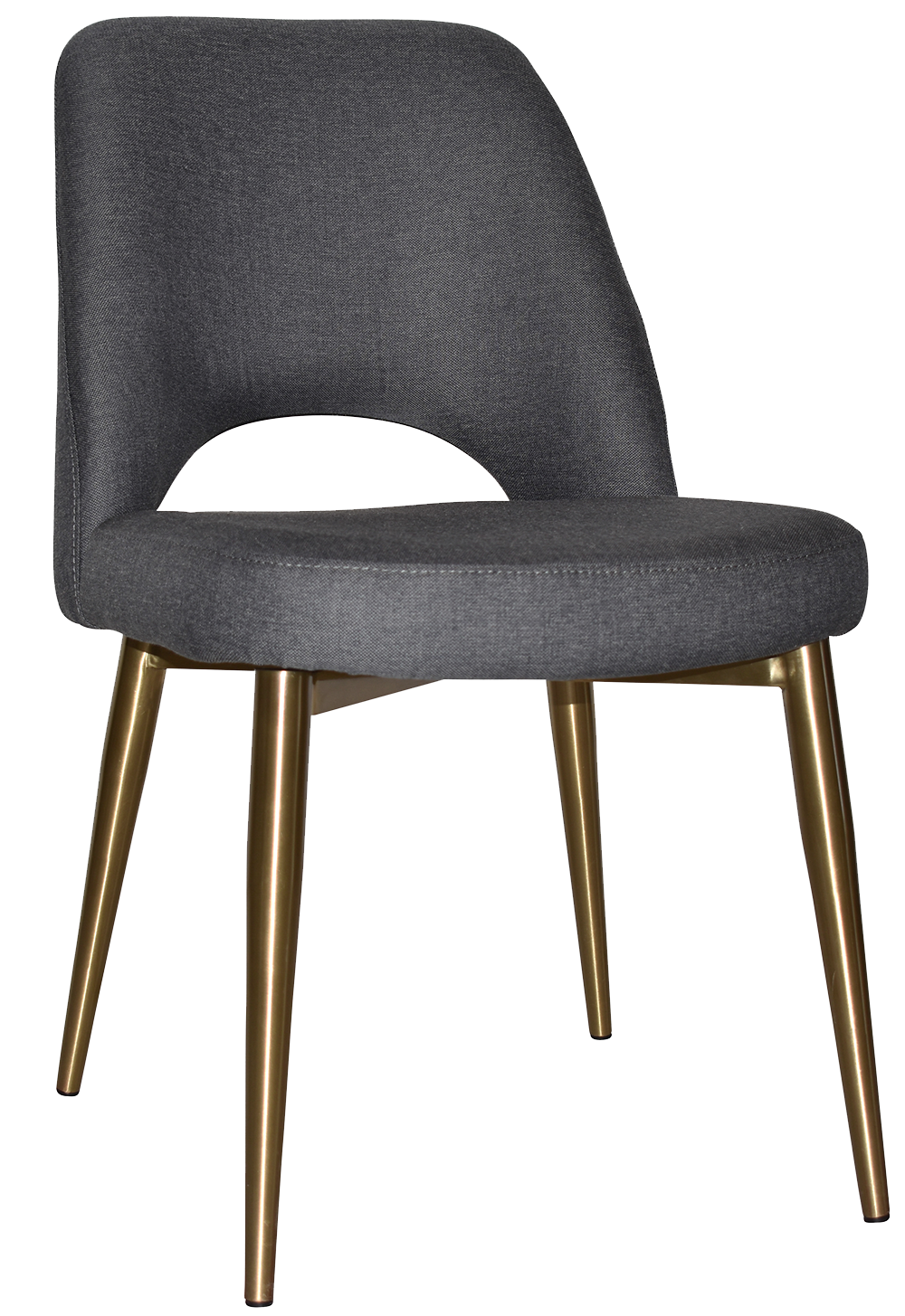 EZ Albury Brass Colour Stainless Steel Leg Upholstered Hospitality Dining Chair