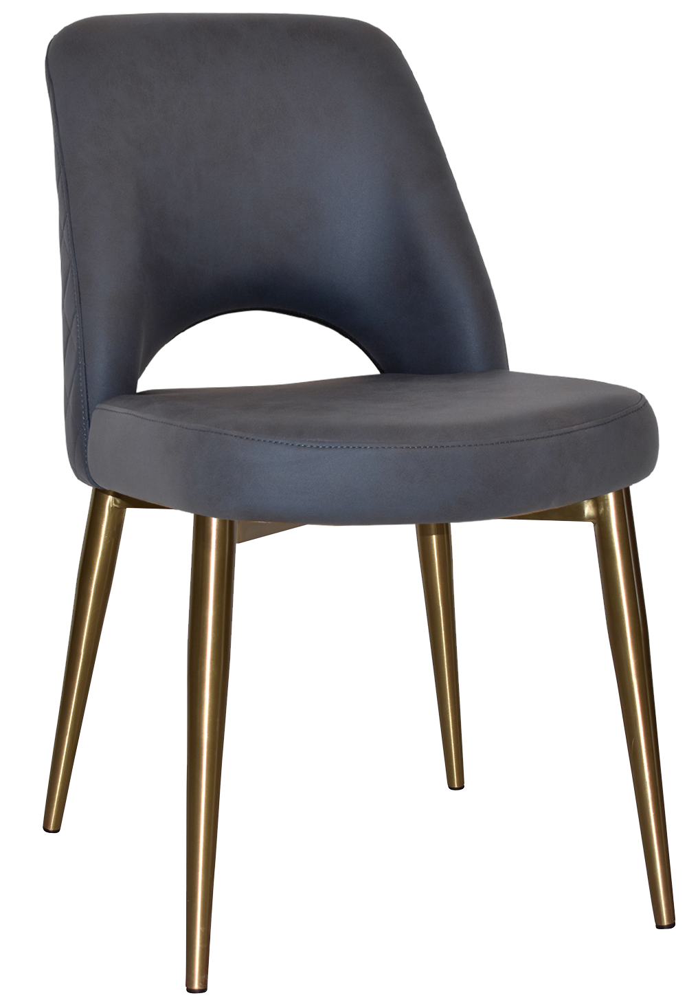 EZ Albury Brass Colour Stainless Steel Leg Upholstered Hospitality Dining Chair