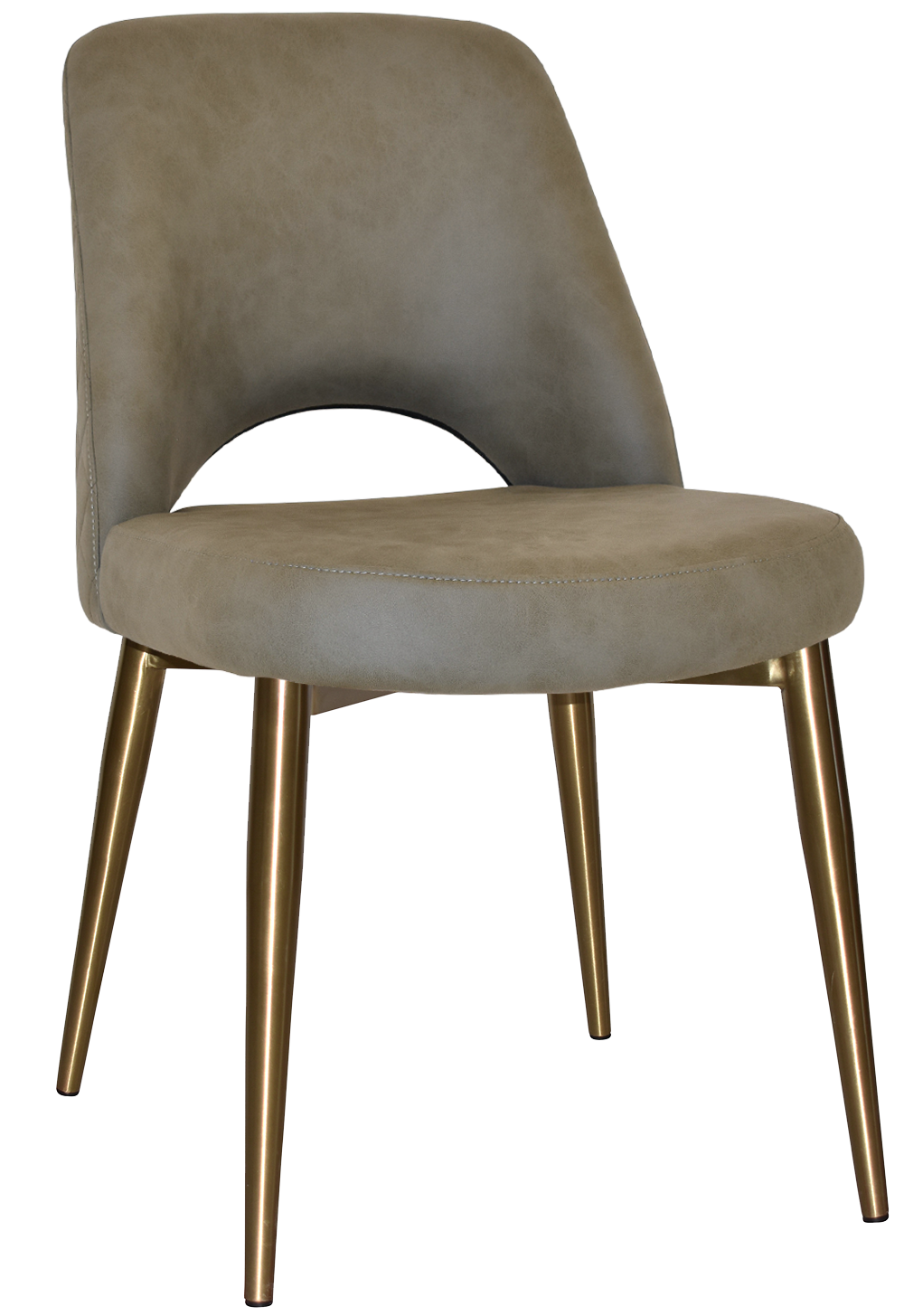 EZ Albury Brass Colour Stainless Steel Leg Upholstered Hospitality Dining Chair
